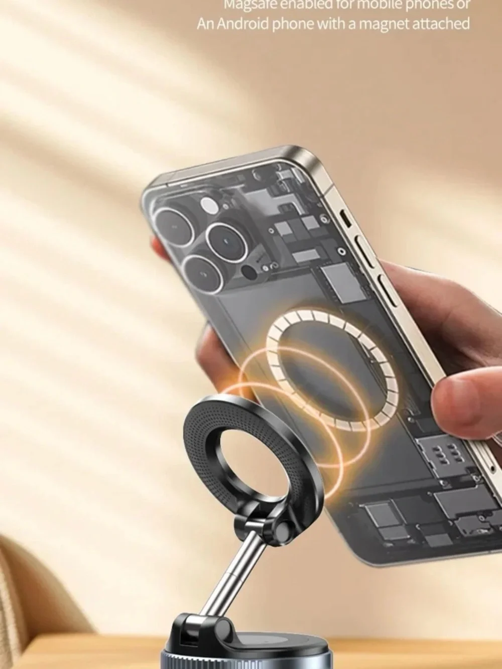 Magnetic Phone Ring Mount Stand - Black